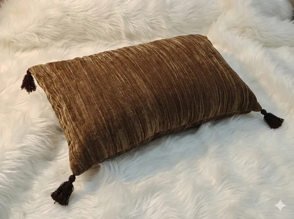 Pack_of_2_Pieces_Polyester_Brown_Modern_Farmhouse_Crush_Velvet_Collection_Cushion_Cover-For_Living_room_&_Bedroom