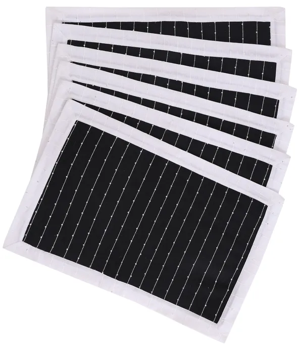 Pack_of_18_Pieces_Cotton_Black_Harmony_Sequence_Collection_Place_Mat_With_Napkin-For_Dinning_Table,_Center_Room_and_Kitchen