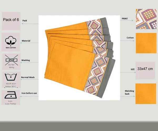 Pack_of__6_Piece_and_18_Pieces_Cotton_Grey-Mustard_Arizona_ikatee_Collection_Place_Mat_With_Napkin-For_Dinning_Table,_Center_Room_and_Kitchen