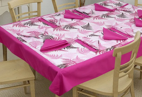 Pack_of_13,19_&_25_Cotton_Purple_Tropical_Leaf_Collection_With_Place_Mat_&_Napkins-for_Dining_and_Center_Table