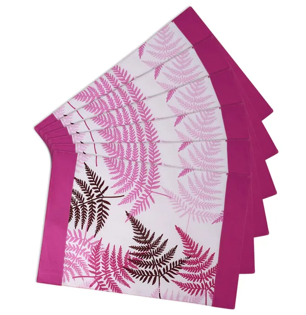 Pack_of_13,19_&_25_Cotton_Purple_Tropical_Leaf_Collection_With_Place_Mat_&_Napkins-for_Dining_and_Center_Table