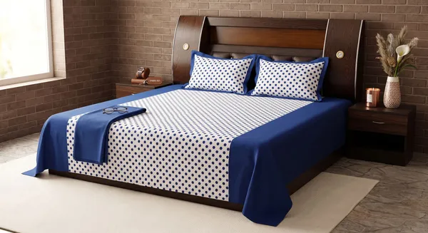Pack_of_2_&_3_Pieces_Cotton_Blue_Polka_Dot_Printed_Bedsheet_Set_With_Pillow_Covers_for_Bedroom,_Guest_Room,_Kids_Room