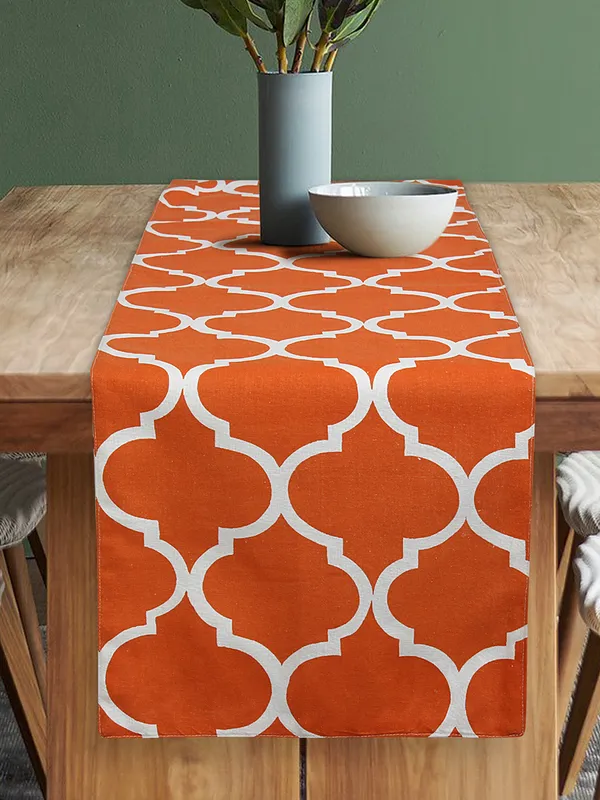 Cotton_Ogee_Printed_Orange_Table_Runner_With_Place_Mat_and_Napkin-Dining_&_Center_Table_for_Decoration_and_Party