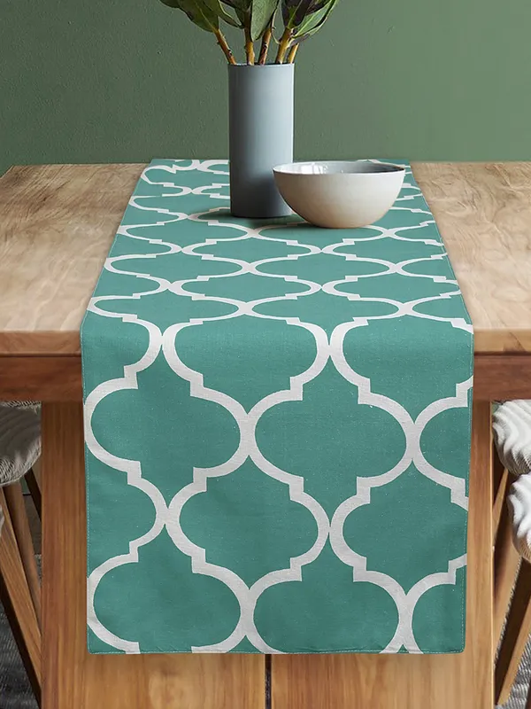Cotton_Ogee_Printed_Aqua_Table_Runner_With_Place_Mat_and_Napkin-Dining_&_Center_Table_for_Decoration_and_Party