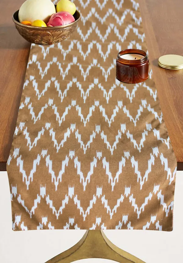 Pack_of_1_Piece_Cotton_Printed_Brown_Waggle_Collection_Table_Runner-for_Dining_&_Center_Table