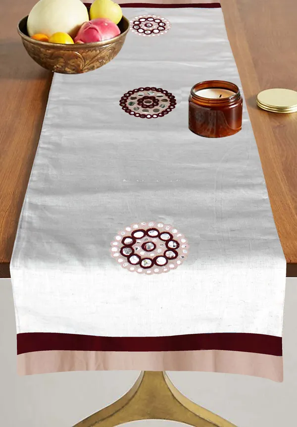 Pack_of_1_Piece_Cotton_Circular_Embroidery_Collection_Maroon_Pink_Table_Runner-for_Dining_&_Center_Table