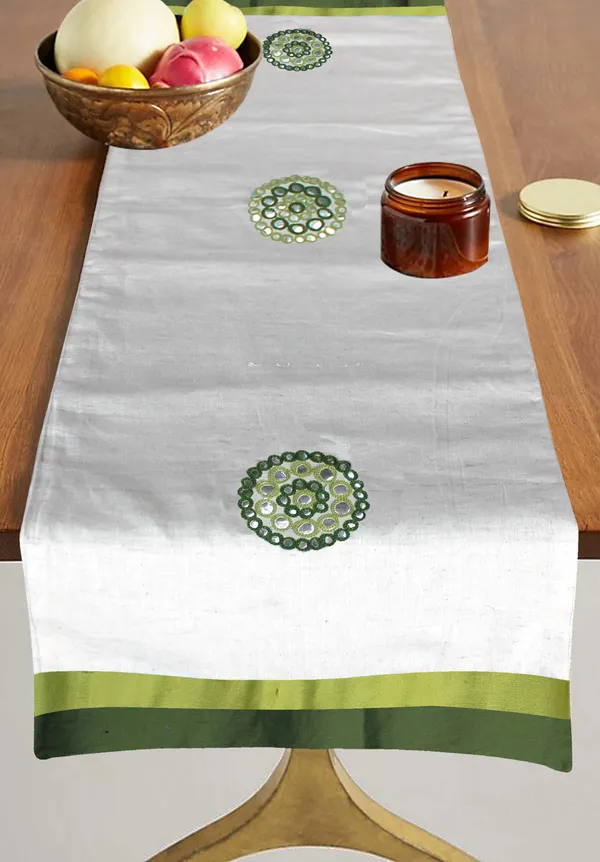 Pack_of_1_Piece_Cotton_Circular_Embroidery_Collection_Green_Table_Runner-for_Dining_&_Center_Table