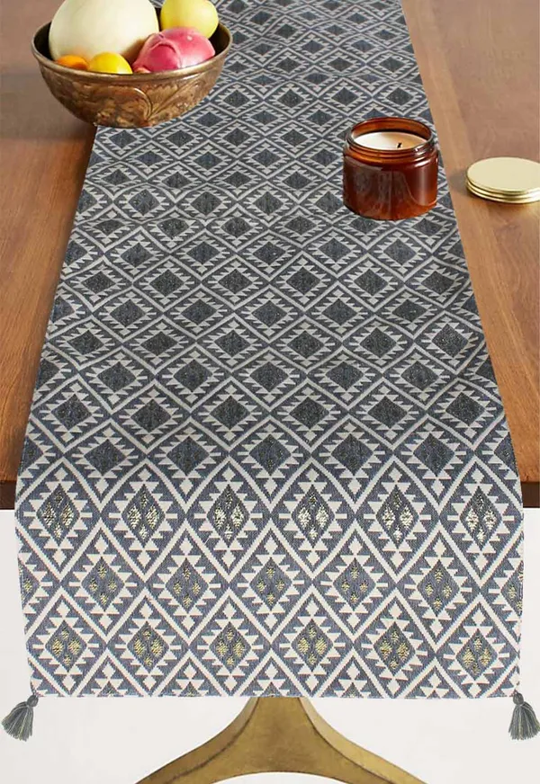 Pack_of_1_Piece_Cotton_Grey_Zari_Abstract_Tassel_Collection_Table_Runner-For_Dining_&_Center_Table