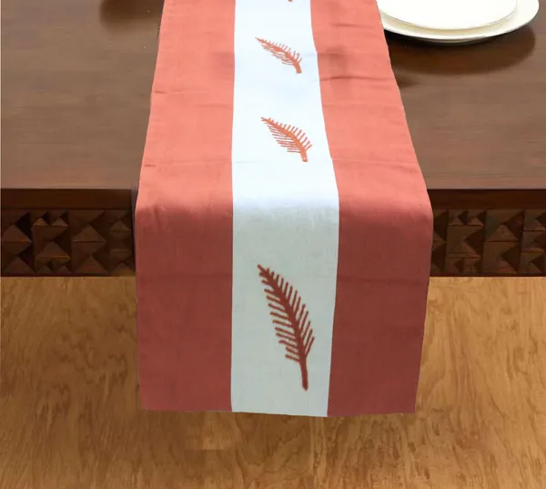 Adornado_leaf_embroidery_Rust_Table_Runner_With_Place_Mat_and_Napkin-Dining_&_Center_Table_for_Decoration_and_Party