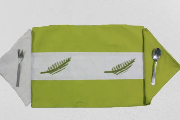 Adornado_leaf_embroidery_Green_Table_Runner_With_Place_Mat_and_Napkin-Dining_&_Center_Table_for_Decoration_and_Party