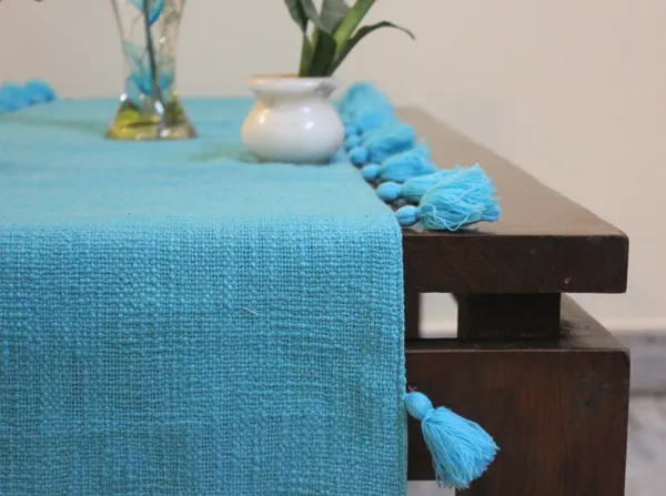 Pack_of_1_Piece_Cotton_Tropical_Blue_Merit_Tassel_Collection_Table_Runner-For_Dining_&_Center_Table
