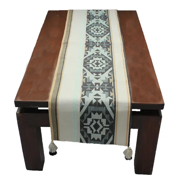Pack_of_1_Piece_Cotton_Beige_Black_Amber_Ikat_Collection_Table_Runner-For_Dining_&_Center_Table