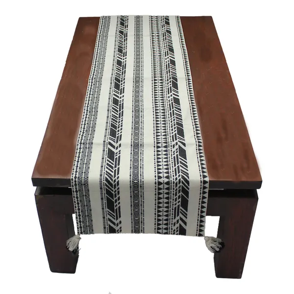 Pack_of_1_Piece_Cotton_Black_Cross_Road_Black_Collection_Table_Runner-For_Dining_&_Center_Table