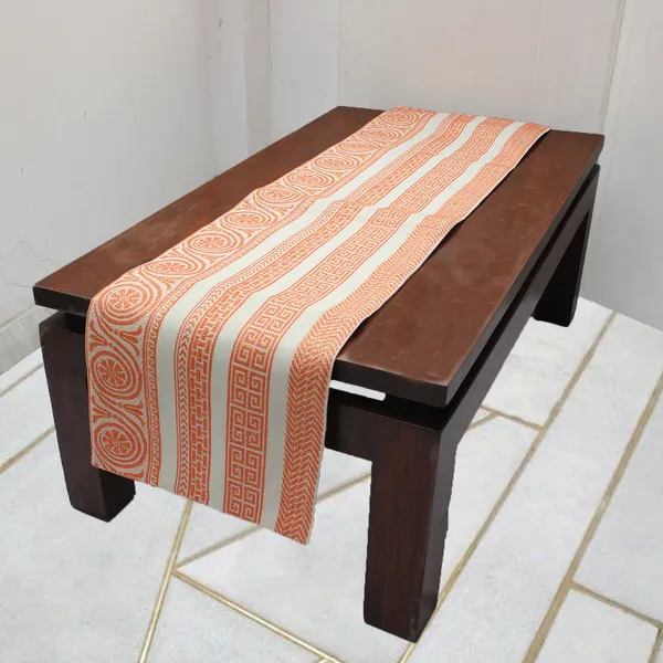 Pack_of_1_Piece_Cotton_Orange_Plaza_Circular_Lurex_Collection_Table_Runner-For_Dining_&_Center_Table