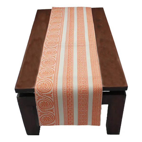 Pack_of_1_Piece_Cotton_Orange_Plaza_Circular_Lurex_Collection_Table_Runner-For_Dining_&_Center_Table