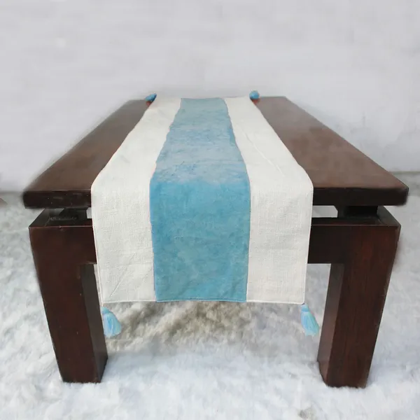 Pack_of_1_Piece_Cotton_Turquoise_Blue_Paradise_Velvet_Collection_Table_Runner-For_Dining_&_Center_Table