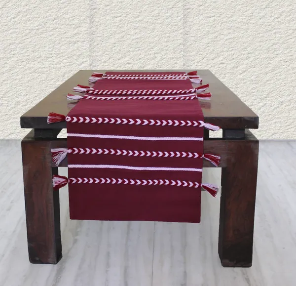 Pack_of_1_Piece_Cotton_Dark_Burgundy_Boho_Tassel_Collection_Table_Runner-For_Dining_&_Center_Table