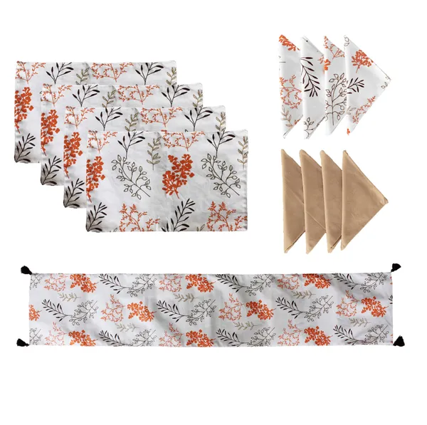 Bloom_Bliss_Printed_Orange_Table_Runner_With_Place_Mat_and_Napkin-Dining_&_Center_Table_for_Decoration_and_Party
