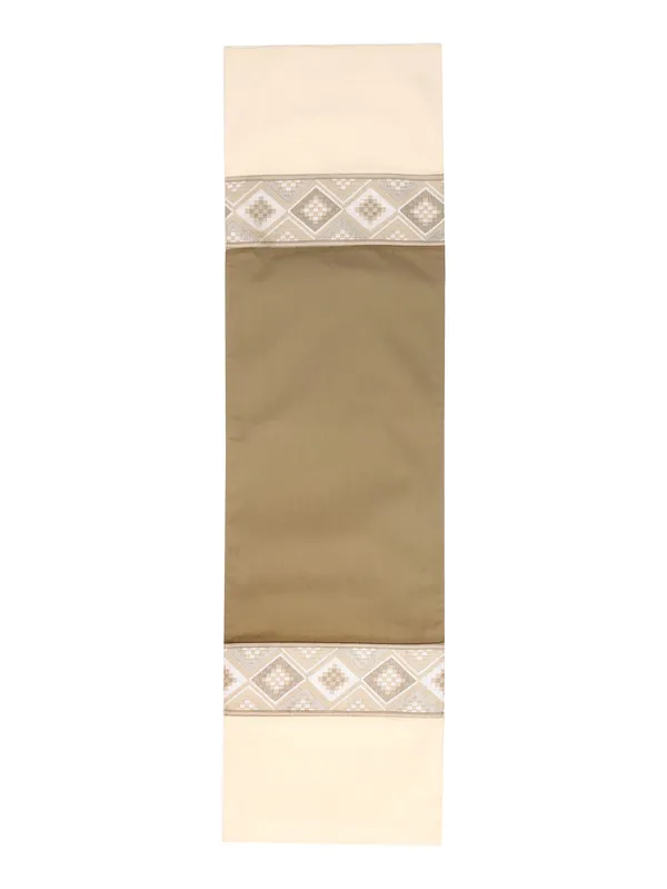 Pack_of_1_Piece_Cotton_Cream-Beige_Mesh_Jacquard_Collection_Table_Runner-For_Dining_&_Center_Table