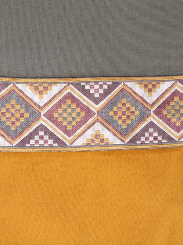 Pack_of_1_Piece_Cotton_Mastard-Grey_Mesh_Jacquard_Collection_Table_Runner-For_Dining_&_Center_Table