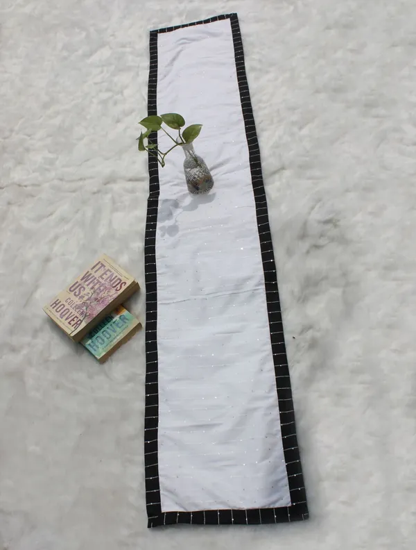 Pack_of_1_Piece_Cotton_White_Harmony_Sequence_Collection_Table_Runner-For_Dining_&_Center_Table