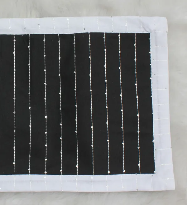 Pack_of_1_Piece_Cotton_Black_Harmony_Sequence_Collection_Table_Runner-For_Dining_&_Center_Table