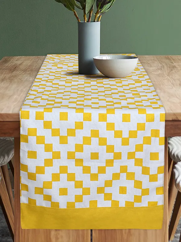 Pack_of_1_Piece_Cotton_Yellow_Fun_With_Checks_Printed_Table_Runner-for_Dining_&_Center_Table