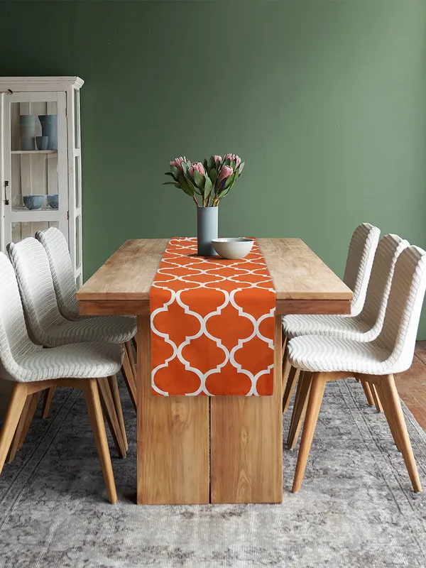 Pack_of_1_Piece_Cotton_Orange_Ogee_Printed_Collection_of_Table_Runner-_for_Dining_&_Center_Table