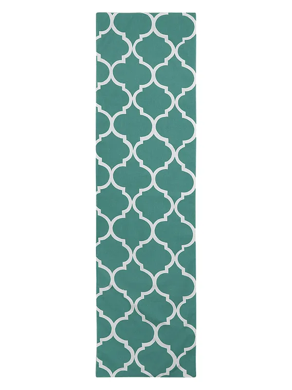 Pack_of_1_Piece_Cotton_Aqua_Ogee_Printed_Collection_of_Table_Runner-_for_Dining_&_Center_Table