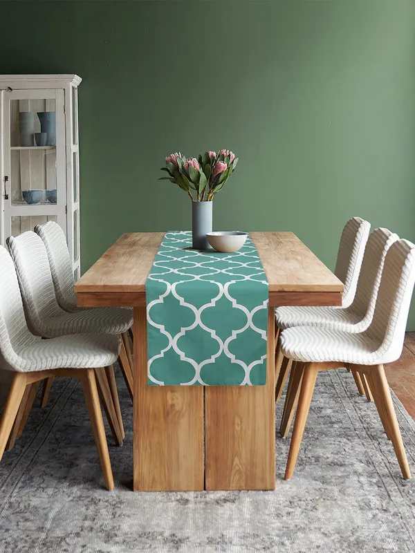 Pack_of_1_Piece_Cotton_Aqua_Ogee_Printed_Collection_of_Table_Runner-_for_Dining_&_Center_Table