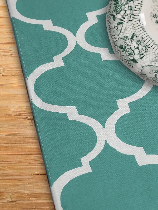 Pack_of_1_Piece_Cotton_Aqua_Ogee_Printed_Collection_of_Table_Runner-_for_Dining_&_Center_Table