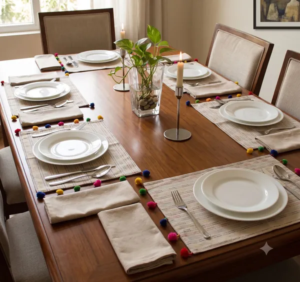 Pack_of_18_Piece_Cotton_Beige_Pastel_Stripe_Pompom_Collection_Place_Mat_With_Napkin-For_Dinning_Table,_Center_Room_and_Kitchen
