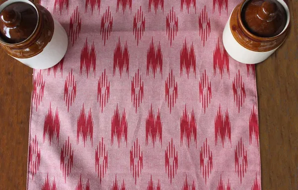 Pack_of_1_Piece_Cotton_Maroon_Pochampaaly_Weave_Ikat_Printed_Collection_Table_Runner-For_Dining_&_Center_Table