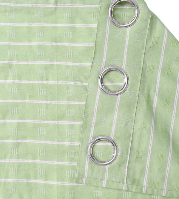 Pack_of_2_Cotton_Lime_Green_Check_Reflection_Collection_Eyelet_Curtainfor_Window_and_Door