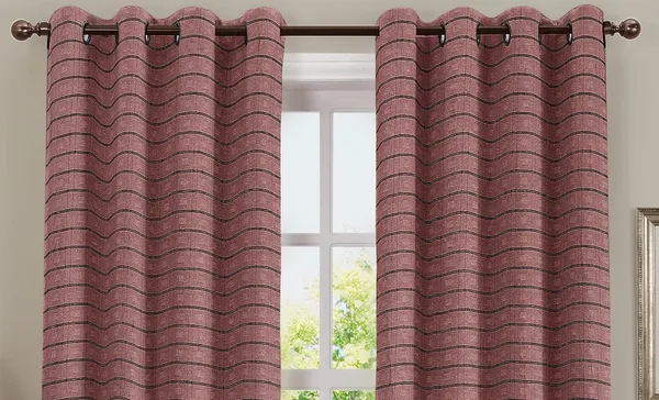 Pack_of_2_Cotton_Ancient_Copper_Check_Reflection_Collection_Eyelet_Curtainfor_Window_and_Door