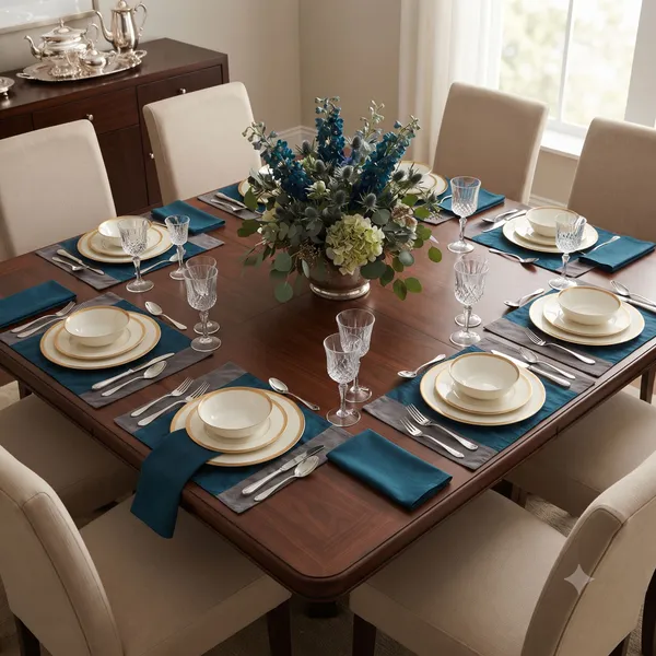 Pack_of_18_Pieces_Polysilk_Blue_Silver_Combination_Place_Mat_With_Napkin_for_Dining_and_Center_Table
