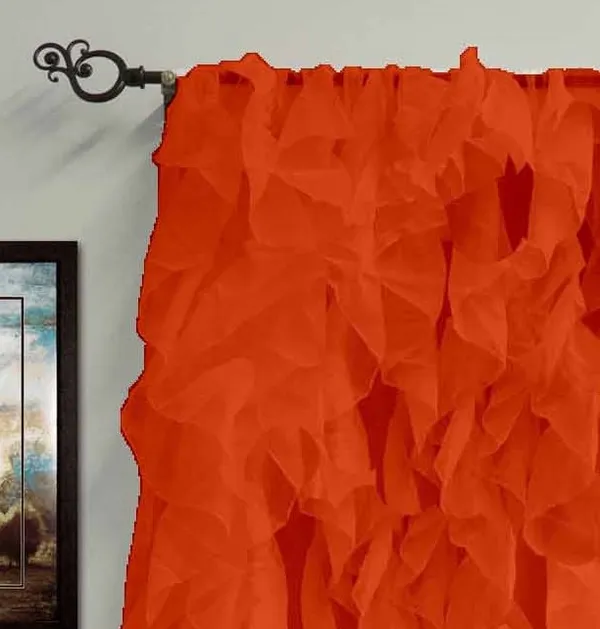 Pack_of_2_Cotton_Orange_Vertical_Ruffel_Sheer_Rod_Pocket_Curtain_Set_for_Window_and_Door
