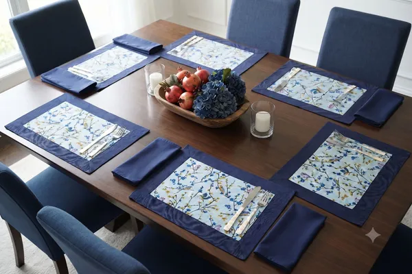 Pack_of_18_Pieces_Cotton_Blue_Bird_Printed_Place_Mat_With_Napkin_for_Dining_and_Center_Table