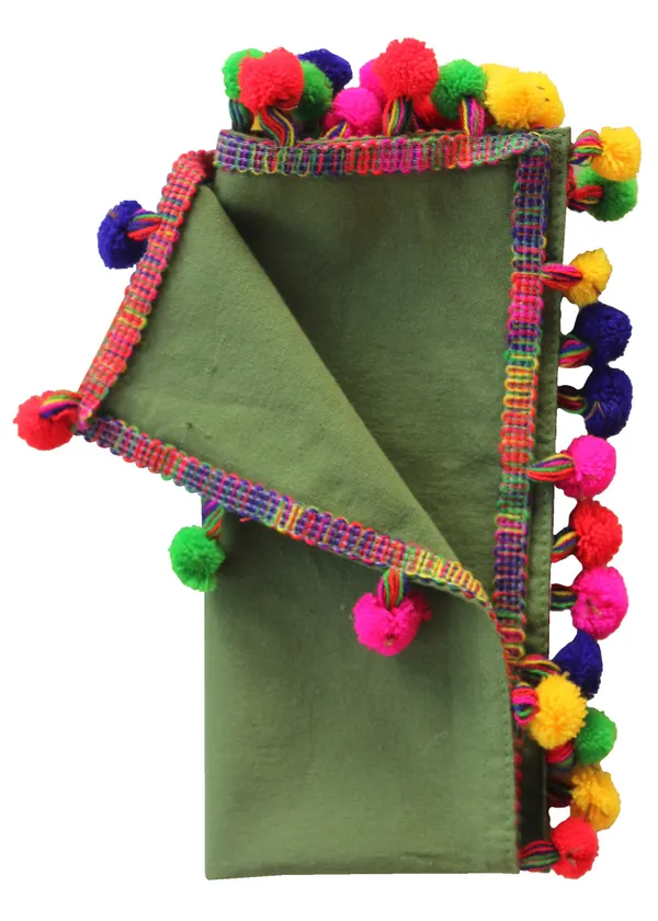 Pack_of_6_Pieces_Cotton_Green_Multi_Pompom_Napkin_Set_for_Dining_and_Kitchen