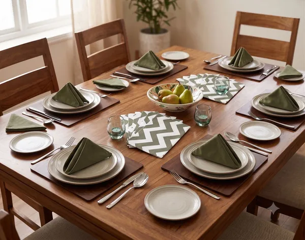 Pack_for_18_Pieces_Cotton_Grey_Chevron_Printed_Place_Mat_With_Napkin_Set_for_Dining_and_Center_Table