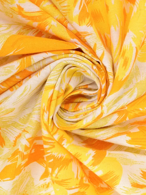 Pack_of_2_Cotton_Sunshine_Yellow_Rosy_Reflections_Collection_Eyelet_Curtain_Set_for_Window_and_Door