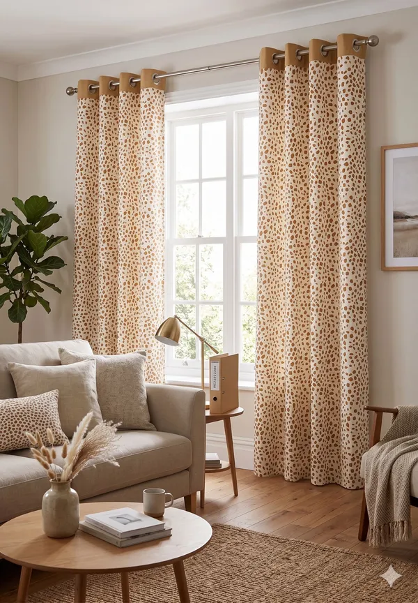 Pack_of_2_Cotton_Beige_Doffy_Dots_Printed_Eyelet_Curtain_Set_for_Window_and_Door