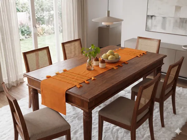 Pack_of_1_Piece_Cotton_Orange_Boho_Tassel_Collection_Table_Runner-For_Dining_&_Center_Table