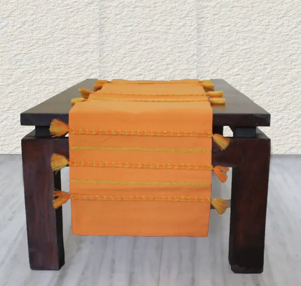 Pack_of_1_Piece_Cotton_Orange_Boho_Tassel_Collection_Table_Runner-For_Dining_&_Center_Table