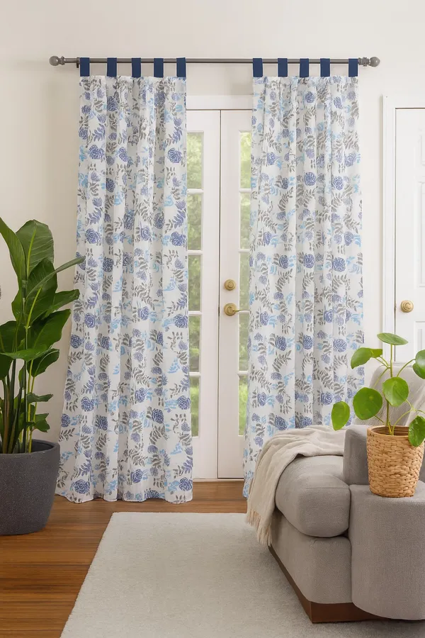 Pack_of_2_Cotton_Blue_Floral_Printed_Tab_Top_Curtain_Setfor_Window_and_Door