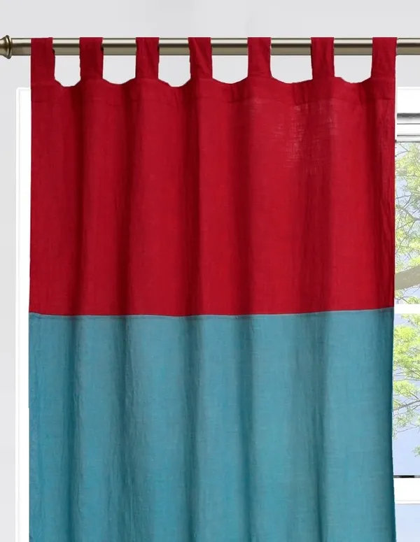 Pack_of_2_Cotton_Red_Double_Colourful_Tab_Top_Curtain_Set_for_Window_and_Door