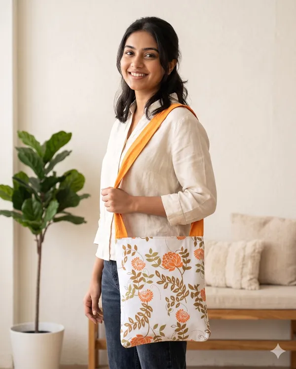 Pack_of_1_Piece_Cotton_Orange_Big_Leaf_Printed_Collection_Crossbody_Messenger_Bag_for_Women,_Men,_Girl_&_Boy