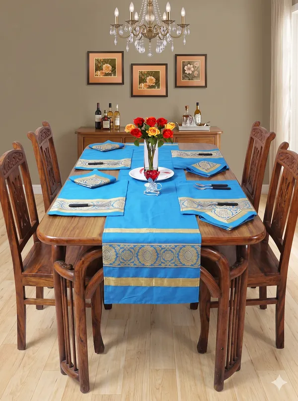 Pack_of_1_Piece_Polyester_Blue_Floral_Brocekt_Table_Runner-_Dining_&_Center_Floral_Brocekt_Table