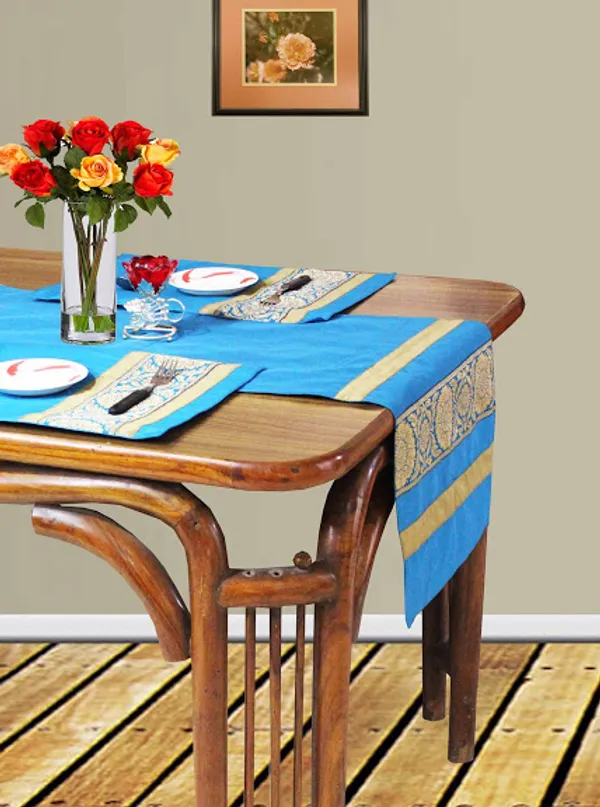Pack_of_1_Piece_Polyester_Blue_Floral_Brocekt_Table_Runner-_Dining_&_Center_Floral_Brocekt_Table