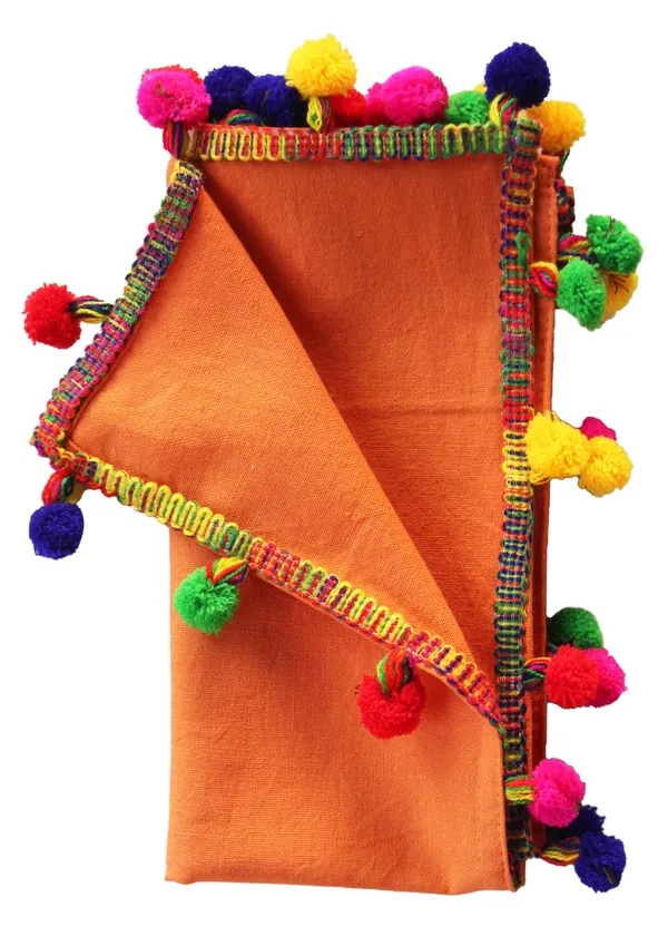 Pack_of_6_Pieces_Cotton_Orange_Multi_Pompom_Napkin_Set_for_Dining_and_Kitchen
